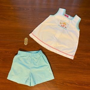 Clair and Charlie Fine Hand Smocked 4T Outfit Set